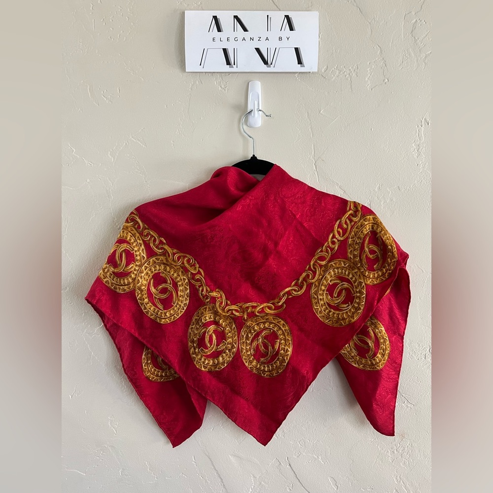 RARE Silk Chanel-Red and Gold w/detailing - Picture 1 of 5